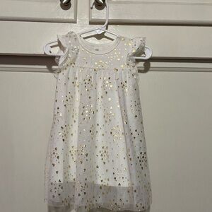 H&M infant foil hearts tulle dress